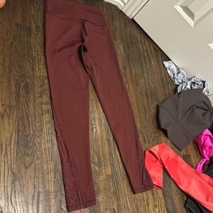 Maroon colored leggings
